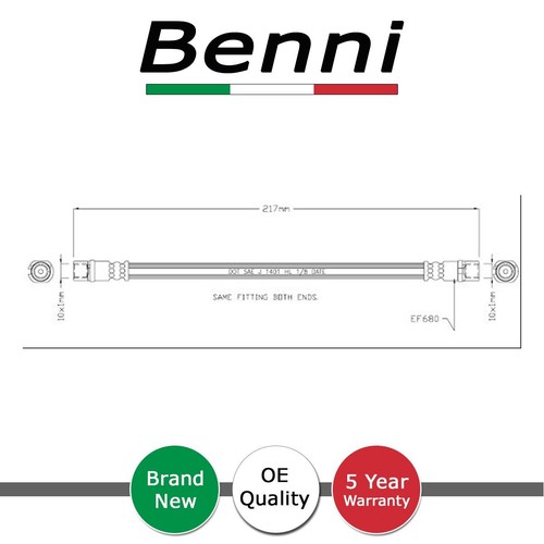 Brake hose rear - inner, benni