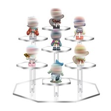 Acrylic Display Stand 7 Tier Clear Acrylic Display Shelf Riser for Action Figure