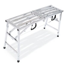 Work Platform Bench Adjustable Height Portable Scaffolding Platform 600 lb Load