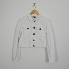 ME + EM White denim cropped