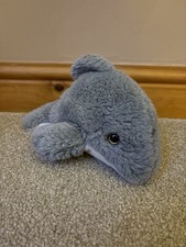 ADOREABLE 11” CUTE GREY CUDDLY TOY DOLPHIN - IN EXCELLENT CONDITION