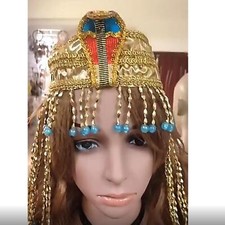 Egypt Queen Headdress Costume Accessories with Beaded Tassel for Festival