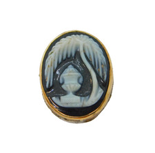 Georgian Gold Mounted Hardstone Urn Under Tree Mourning Plaque Antique c1820