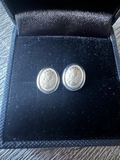 Vintage 18ct Gold Cameo Style  Stud Earrings