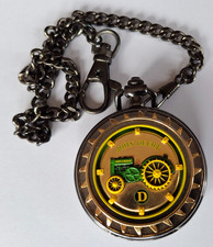 John Deere Quartz Pocket Watch Full Hunter "Big Daddy" Tractor - New Battery