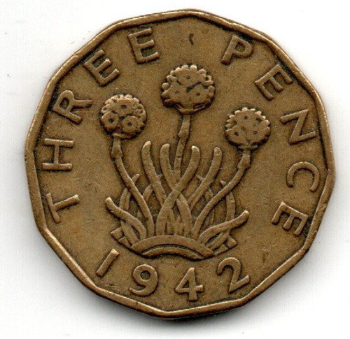 1942 three pence bit king - 1942,