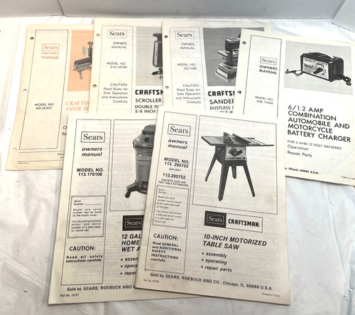 Sears owners manuals saw - sears,