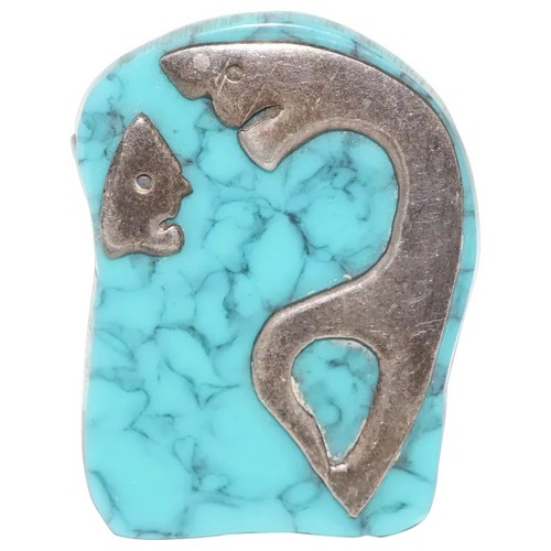 Vintage turquoise paste stone - vintage,
