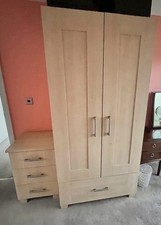 Wooden Wardrobe and Chest of
