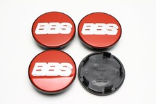 4x Genuine BBS Centre Caps Red
