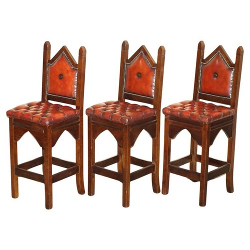 Three restored brown leather - brown,