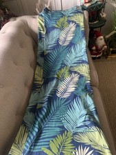 Fusion Green Tropical Leaf Eyelet Curtains 66 x 90" Lined Face 100% Cotton