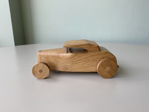Solid oak model push along - along, car