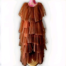 Vintage 80s Brown Frilly