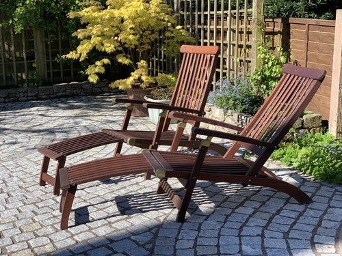 Pair hardwood steamer - pair, chairs