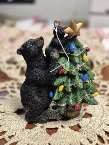 Bears decorating tree - "bears, tree”