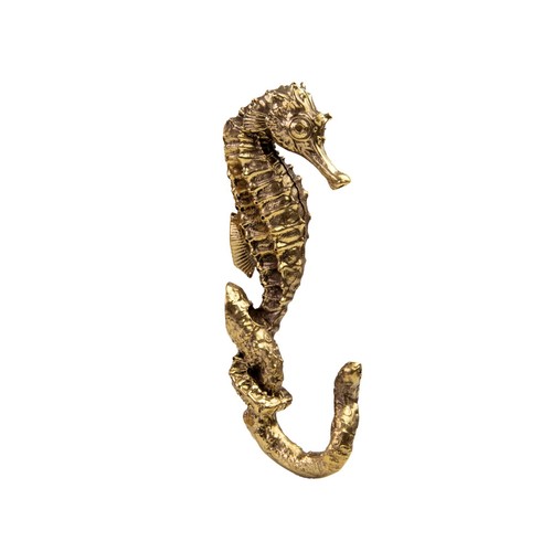 Brass seahorse hook strong - seahorse, hook.