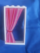 Lego Window Frame With Curtain Sticker White