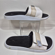 Rider Sliders Mens Size 10 White Hook And Look Strap Holiday Summer Casual