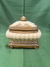 Vintage Ornate Trinket  Jewelry Box  With Lid Gold Tone