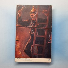 Fire Fighting Postcard C1910 Edwardian Fireman In Action Ladder Axe Flames