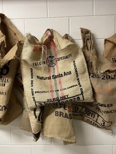 HESSIAN COFFEE SACKS x10,Various designs, used good condition