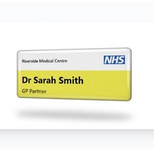 NHS Name badge Yellow And