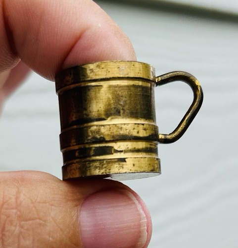 Vintage miniature brass mug - miniature,