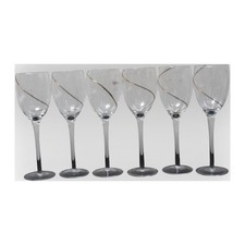 Set Of 6 Clear Glass Wine