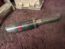 Black Widow Carbon Fibre Slip-On Stubby Exhaust Silecer USED & Link Pipe