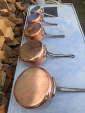 5 Vintage French Copper Tin