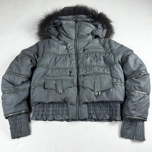 Women gray cropped puffer - women's,