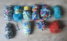 assorted bundle job lot funky fur knitting wool yarn approx 475g