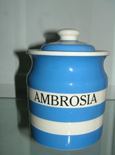 T G GREEN CORNISHWARE CORNISH BLUE AMBROSIA STORAGE JAR CLOVERLEAF CLUB PIECE