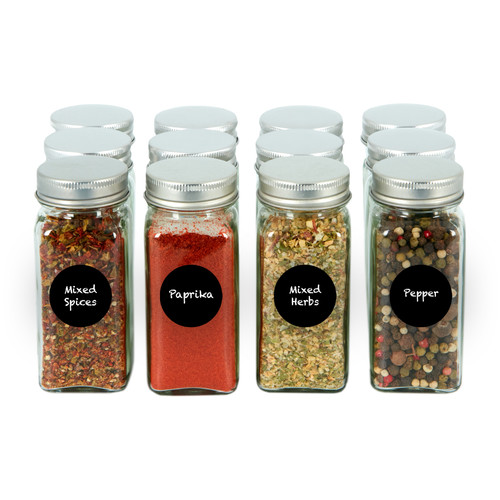 Glass spice jars with - 12,