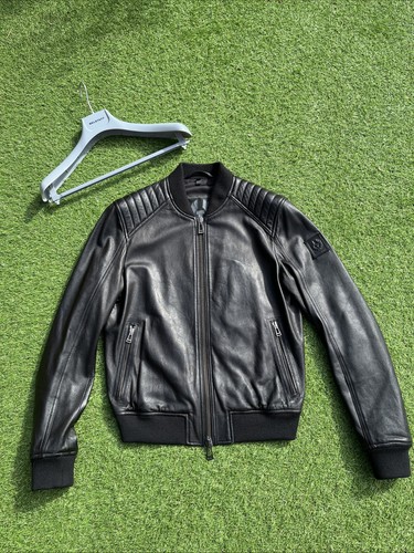Belstaff leather bomberjacket - belstaff,