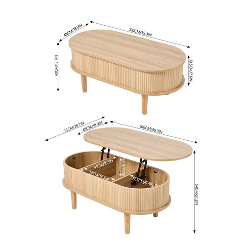 Lift top coffee table - top,