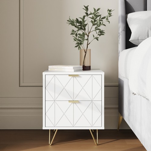 Alora white bedside - table, pair