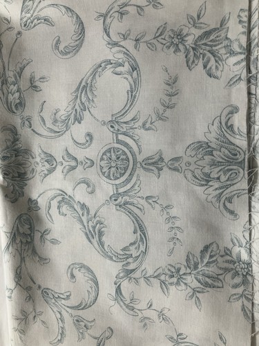 Teal white cotton fabric off - white,