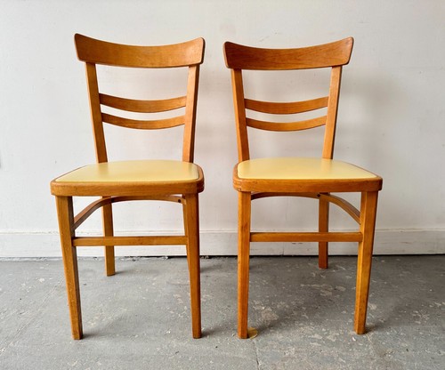Pair vintage wooden dining - vintage,