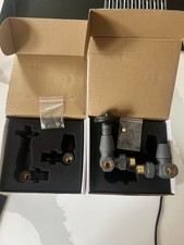 TRADITIONAL THERMOSTATIC ANTIQUE DESIGN CORNER RADIATOR VALVES ANTHRACITE 2 PAIR