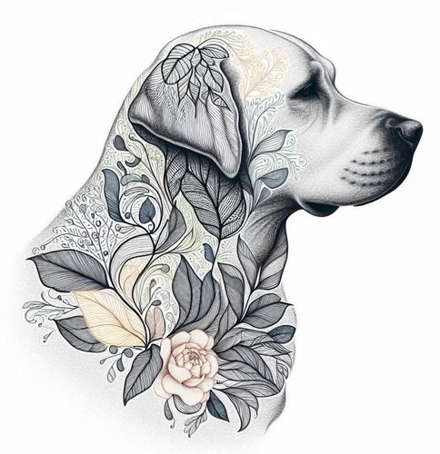Flowered labrador cross - (8),