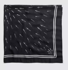 NWT Rag & Bone The Dagger Scarf Black Cashmere RET $198 Made in Italy Ractangle