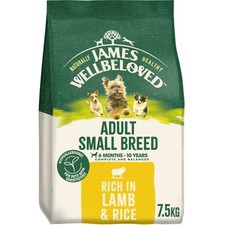 7.5kg James Wellbeloved Small Breed Adult Dry Dog Food Rich in Lamb & Rice