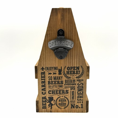 Wooden beer caddy - caddy, bottle