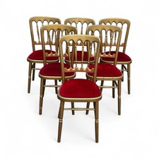 6 Cafe / Events Louis Style Gold Gilt Wooden And Upholstered Dining Chairs