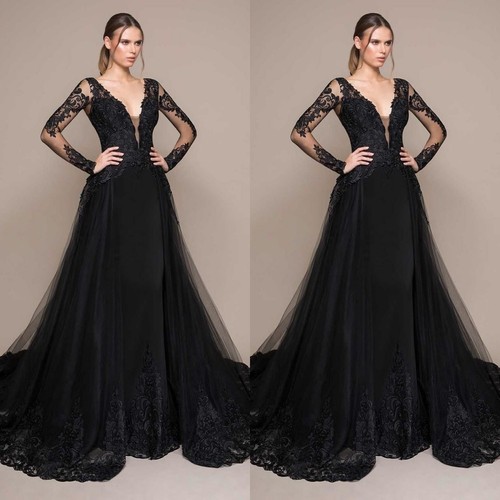 Gothic wedding dresses black - wedding,