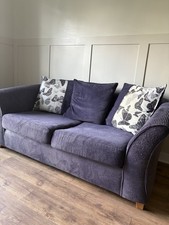 DFS Purple 3 Seater Pillow Back Sofa Bed With Metal Bed frame