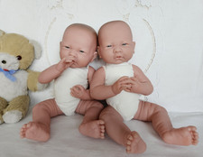 Berenguer Baby Dolls To Dress ~ Twins ~ Two 14" Vinyl & Soft Bodied Baby Dolls.
