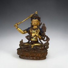 Old manjushri bronze - manjushri,